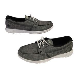 Skechers Women’s 8 Gray Go Walk Lite Isla Casual Shoes Sneakers Slip On Preppy